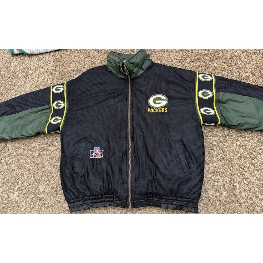 Green Bay Packers Pro Player Jacket Reversible NFL Football Puffy Coat Size 2XL